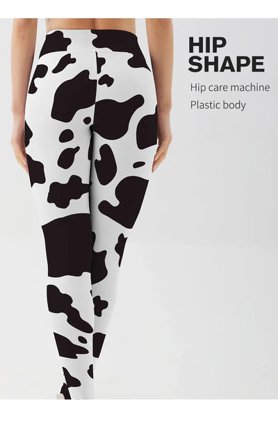 Yoga Pants Women Cow Black Leggings For Fitness High Waist Gym Legging Push Up Workout Fitness Women Printed Leggings