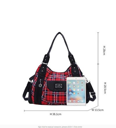 Fashion Women Hand Bag Designers Luxury Handbags Women Plaid Shoulder Bags Female Top-handle Bags Large Purse Hobos