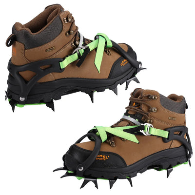 BRS Crampons Mountaineering Short Ice Teeth Crampons Winter Snowfield Anti-slip Ice Gripper Climbing Cleats Green BRS-S1B