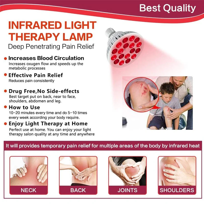 E27 54W Red Light LED Massage Therapy Lamp  660nm 850nm Near Infrared Therapy Light LED Lamp/ Red Light Grow LED Bulb