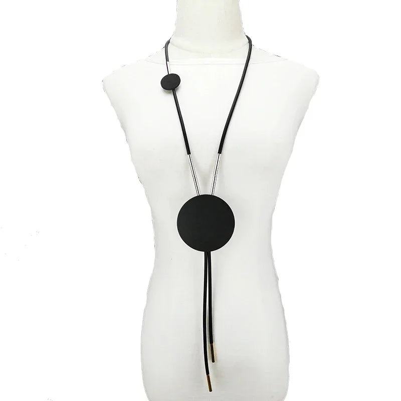 UKEBAY New Pendant Necklace Women Handmade Jewelry Rubber Necklaces Long Clothes Chain Statement Accessories Luxury Necklaces