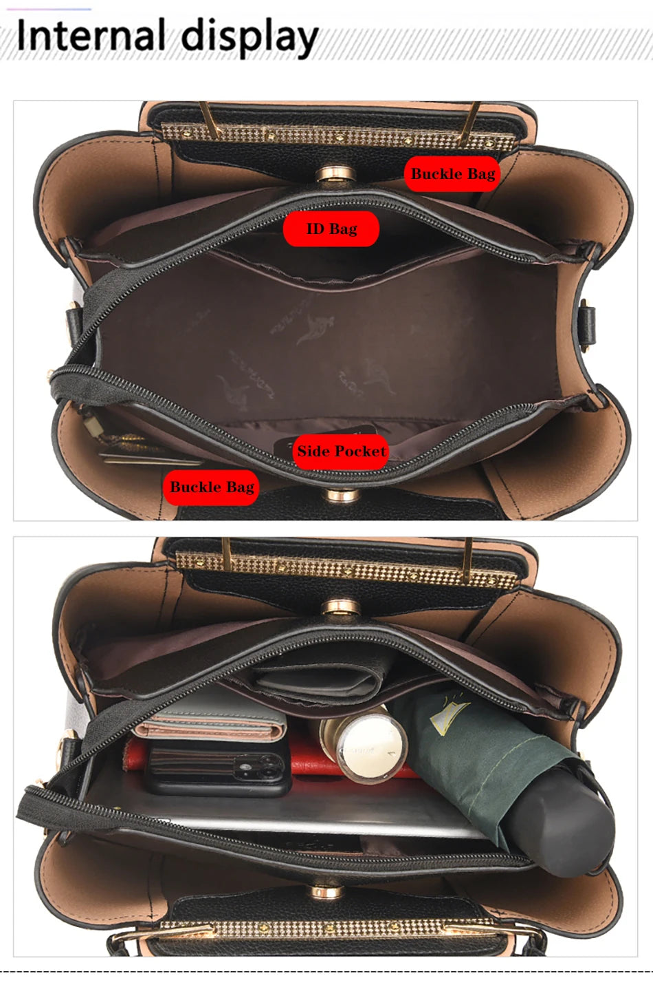 Luxury Handbags Women Bags Designer 3 Layers Soft Leather Shoulder Crossbody Sac Ladies Large Capacity Shopping Messenger Tote