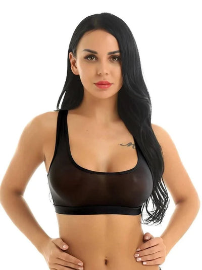 Women Sheer Slim Fit Sport Bra Top Ultra Thin