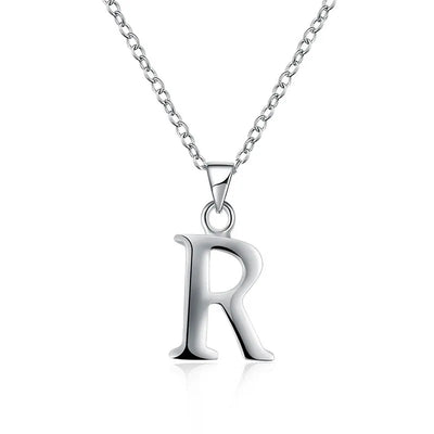 Fashion Jewelry Stainless Steel Link Chain Letter R Pendants Necklaces Fine Women Wedding Party Gift 2*2.5cm No chain