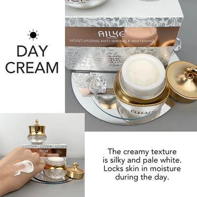 AILKE Lightening Face Care Set, Remove Spots, Stains, Clean Skin, Whitening Day And Night Beauty Facial Cream, For Men,Women