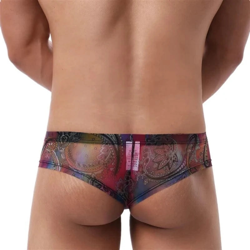 Sexy Mens Boxers Shorts Man Transparent Underwear Men Breathable Boxer Briefs Mesh Print Men's Panties Men U Pouch Bikini Shorts