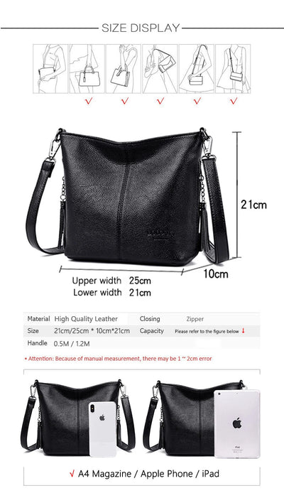 Hand Crossbody Bags For Women 2024 New Luxury Designer Handbag Leather Tassel Shoulder Bags Purses And Handbags Tote Bag Bolsa