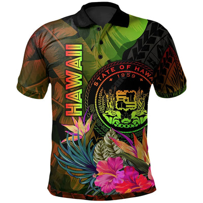 Polynesian Hawaii Polo Shirts Humpback Whale with Tropical Flowers 3D Printed Polo Shirt Men Women Short Sleeve Summer T-shirt