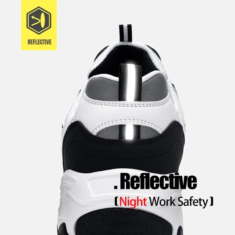 LARNMERN Men's Safety Shoes Steel Toe Work Shoe Anti-puncture Anti-smashing Construction Comfortable Lightweight Breathable Shoe