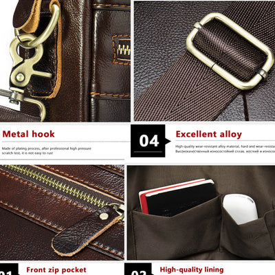 WESTAL Men's Briefcases Men's Bags Genuine Leather Lawyer/Office Bag Laptop Bag Men's Leather Briefcases Bag for Documents