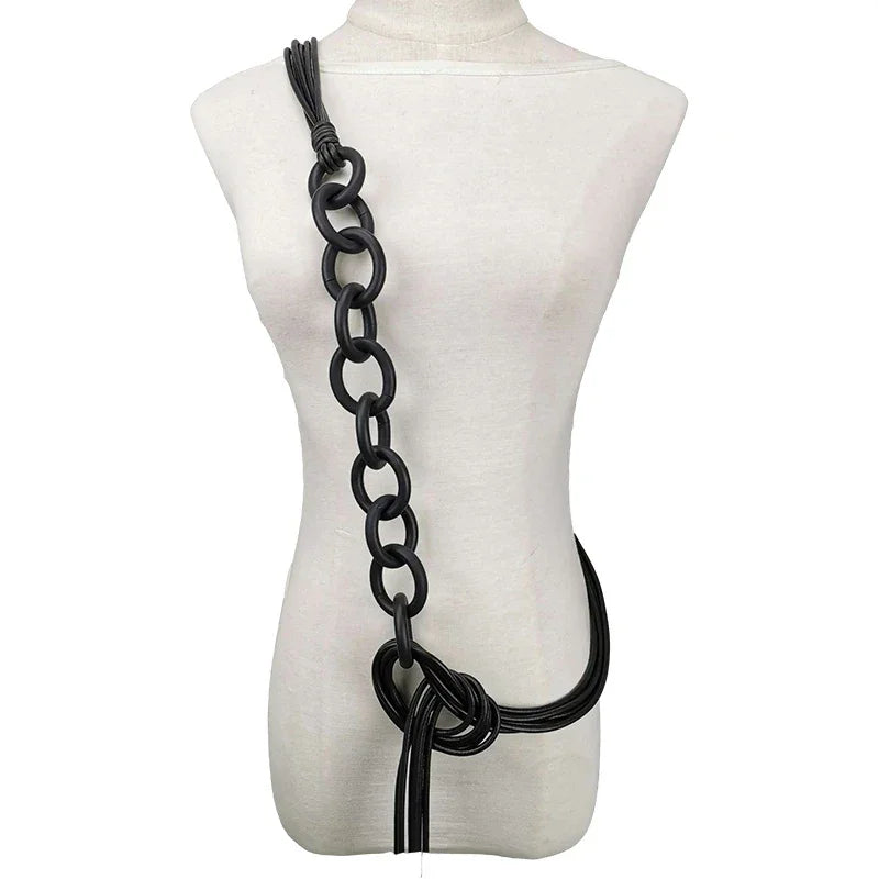 UKEBAY New Handmade Luxury Necklaces For Women Rubber Jewelry Black Statement Necklace Fashion Clothes Chain Gothic Accessories