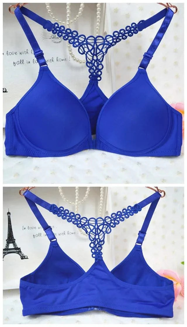 Women Bra  Front Button Sexy Lace Bralette Solid Wireless Bra Female Underwear A B Cup Lingerie Soft Fashion Brassiere