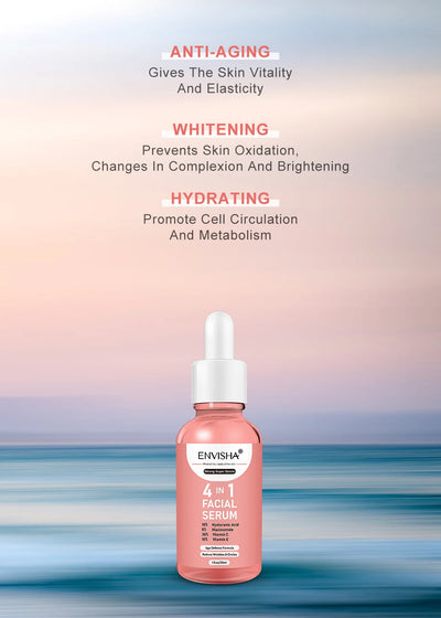 ENVISHA Facial Serum Hyaluronic Acid Niacinamide Vitamin Face Skin Care Anti-Aging Wrinkle Whitening Moisturizing Shrink Pores