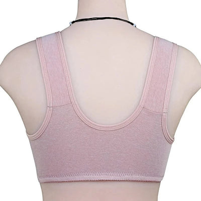 Front Closure Cotton Bras Women Removable Padded Bra Soft Camisole Middle Age Women Everyday Underwear Big Bust 50/115 B C Cup