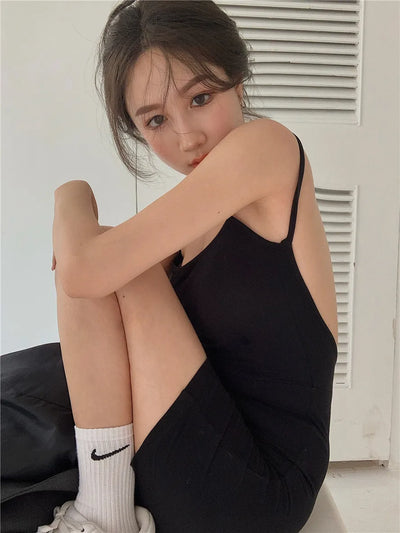 Jumpsuit women summer new style 2021 sexy tight-fitting hip shorts hot pants sleeveless black one-piece Body for women body sexy