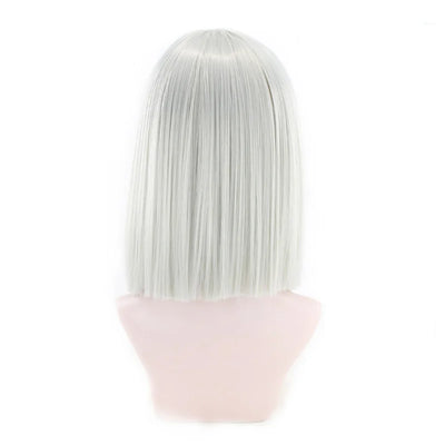 Synthetic Hair Short Wig With Bangs Cosplay Wigs For Women Straight Bob Wig Korean Pink Red Brown Blue Green White Purple Grey