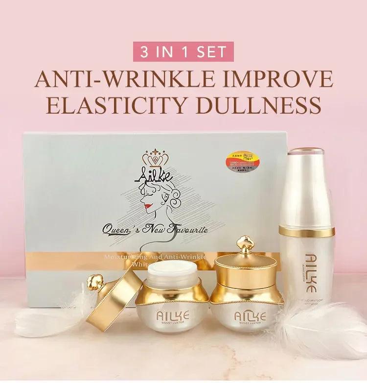 AILKE Lightening Face Care Set, Remove Spots, Stains, Clean Skin, Whitening Day And Night Beauty Facial Cream, For Men,Women