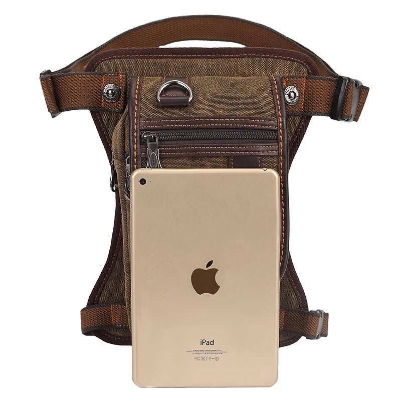 Men's Canvas Drop Leg Bag Waist Thigh Fanny Pack Belt Travel Messenger Shoulder Bag Male Multi-purpose Motorcycle Bags