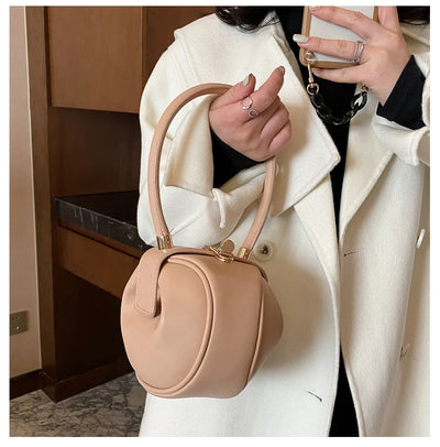 Bowling Spherical Women's Handbag Luxury Brand Designer Hobos Bag Fashion Mini Round Shoulder Bags PU Leather Female Purse