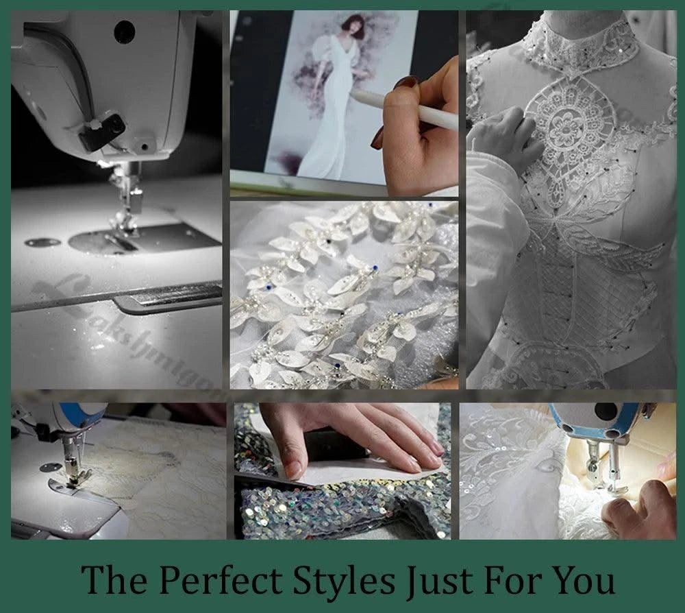 Muslim Wedding Dresses Mermaid Woman's Long Sleeve High Neck Satin Formal Bride Gown