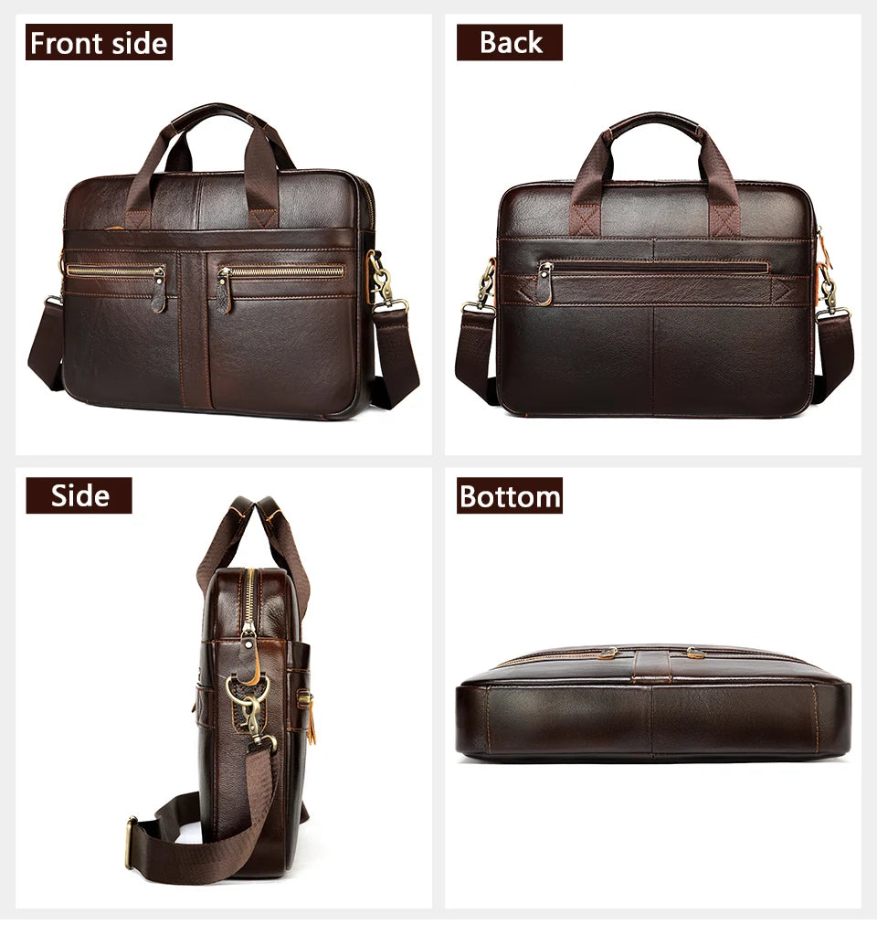 WESTAL Men's Briefcases Men's Bags Genuine Leather Lawyer/Office Bag Laptop Bag Men's Leather Briefcases Bag for Documents