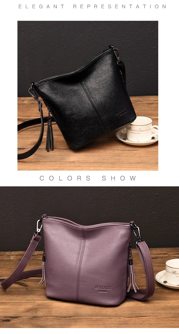 Hand Crossbody Bags For Women 2024 New Luxury Designer Handbag Leather Tassel Shoulder Bags Purses And Handbags Tote Bag Bolsa