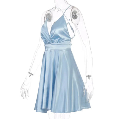 Women's Dress 2024 Fashion Summer elegant bow white female mini dress party cute sexy french romantic silk dress women