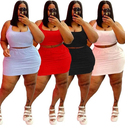 Summer Women Two Piece Outfits Wholesale Dress Plus Size