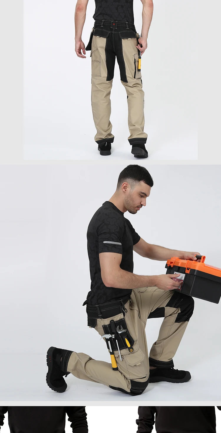 Work Pants For Men Multifunctional Work Trousers Workwear Pants With Reflective Tapes