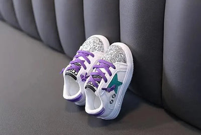 Children's Kids Casual Sports Shoes And Lightweight Comfortable Single Sequins Sneakers Autumn Non-Slip Children Girls Shoe