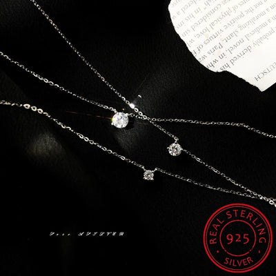1CT 2CT 3CT Moissanite Pendant Necklace For Women Original 925 Silver Chains Solitaire Drop Necklaces Bridal Fine Jewelry