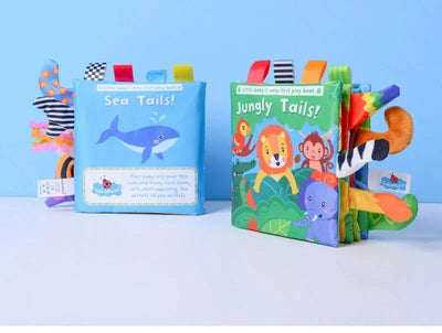 New Baby Toys Cartoon Animals Tail Baby Cloth Book Educational Ringed Paper Cloth Book Toys Enlightenment Baby Toys 0 12 Months