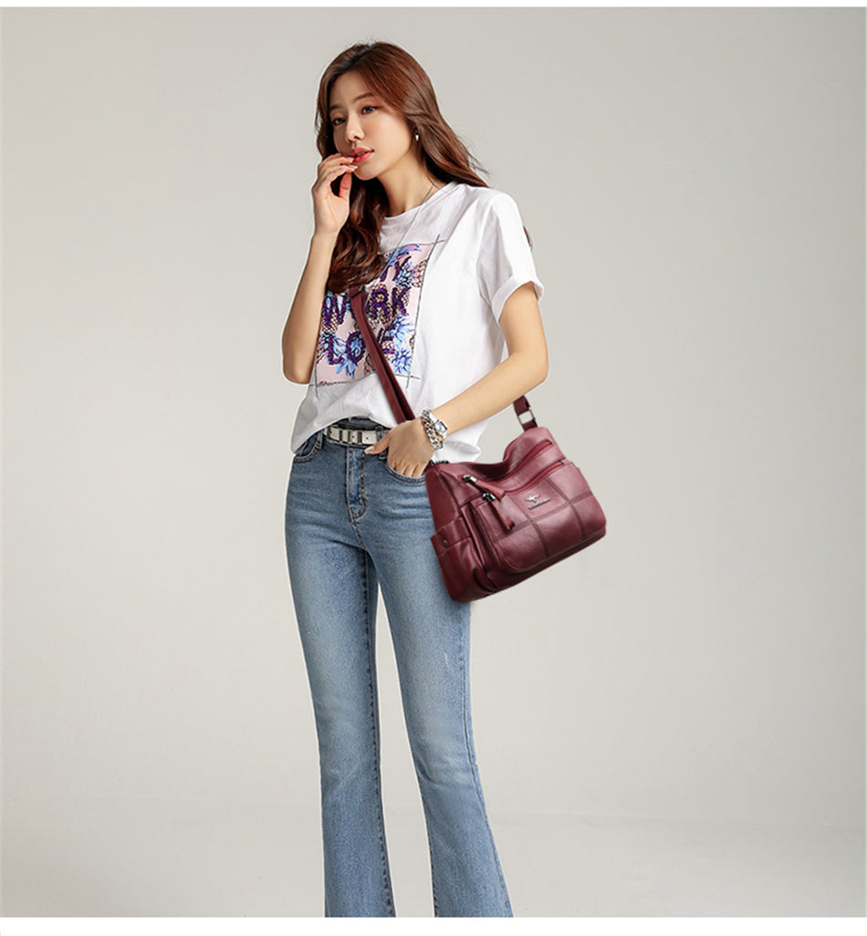 Genuine Brand Leather Sac Luxury Handbags Purse Women Bags Designer Shoulder Crossbody Messenger Bags Female 2021 Waterproof Bag
