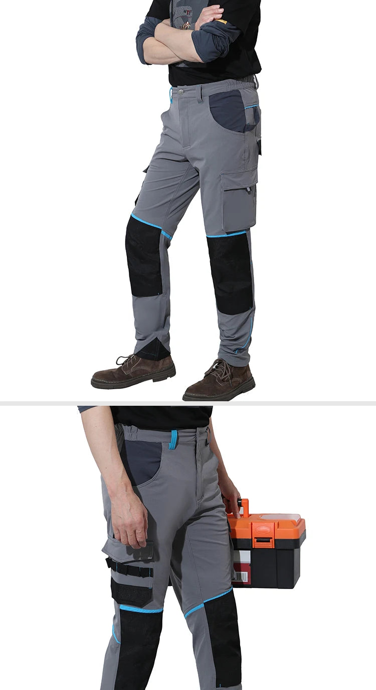 Work Pants For Men Multifunctional Work Trousers Workwear Pants With Reflective Tapes