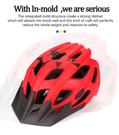 NEW Ultralight Bicycles Helmets Men Mountain Bike Helmet Integ-mold MTB Helmet With led Warning light Cycling Safely Cascos
