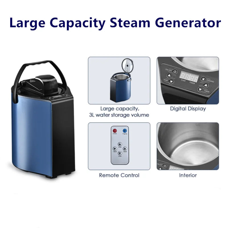 Sauna Generator Power Steamer Pot New Style 3L 1000W EU US AU UK Plug Home SPA Therapy For Heating