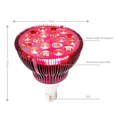 E27 54W Red Light LED Massage Therapy Lamp  660nm 850nm Near Infrared Therapy Light LED Lamp/ Red Light Grow LED Bulb