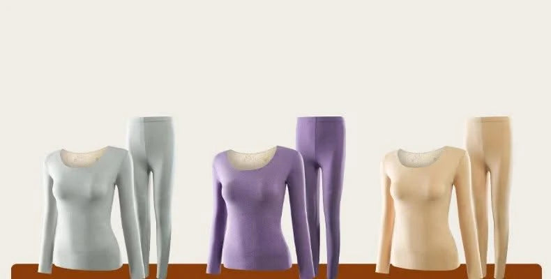 Women's Seamless Thermal Clothing Set 2 Pieces | Thick Double Layer Thermal Under Wear For Winter