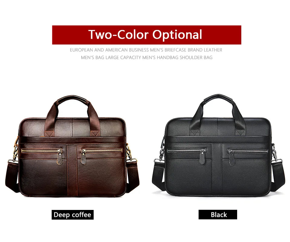 WESTAL Men's Briefcases Men's Bags Genuine Leather Lawyer/Office Bag Laptop Bag Men's Leather Briefcases Bag for Documents