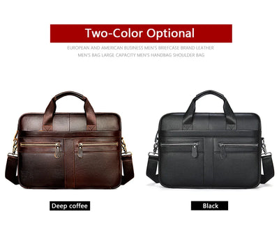 WESTAL Men's Briefcases Men's Bags Genuine Leather Lawyer/Office Bag Laptop Bag Men's Leather Briefcases Bag for Documents