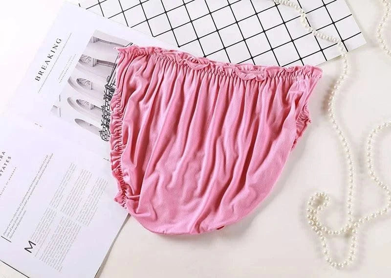 Large Size Mid Waist Panties For Women Ladies Breathable Underwear Briefs Elastic Comfortable Sexy Ruffles Underwear Lingerie