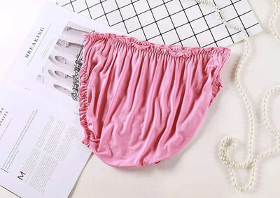 Large Size Mid Waist Panties For Women Ladies Breathable Underwear Briefs Elastic Comfortable Sexy Ruffles Underwear Lingerie