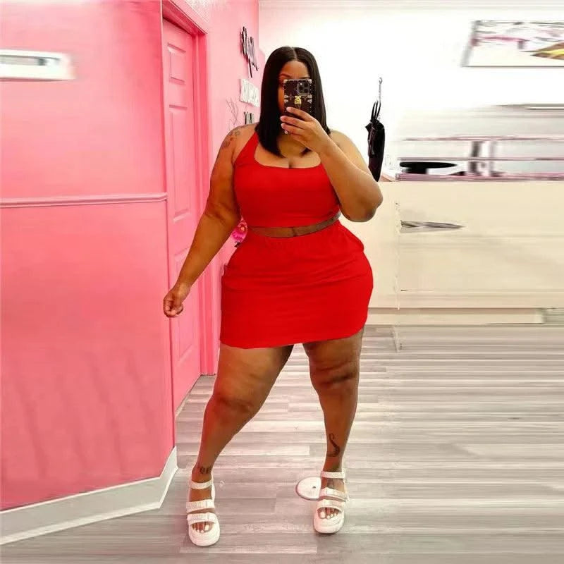 Summer Women Two Piece Outfits Wholesale Dress Plus Size