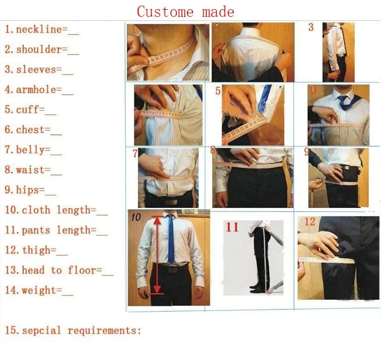 Thorndike Hot Sell Khaki Plaid Custom Made Classic Groom Tuxedo Groomsmen Best Man Suit Wedding Men's Blazer+Vest+Pants Costume