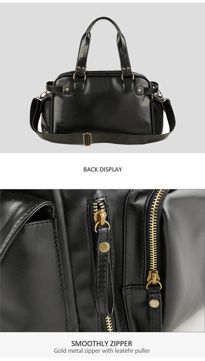 Men Travel Bags High Quality PU Leather Handbags Casual Vintage Shoulder Bag Laptop Bags Black Brown Luggage Hand Bag