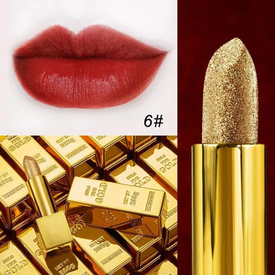 Gold Velvet Matte Moisturizing Waterproof Lipstick Makeup/cosmetics Pigment Nude Rouge