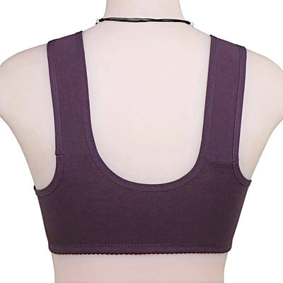 Front Closure Cotton Bras Women Removable Padded Bra Soft Camisole Middle Age Women Everyday Underwear Big Bust 50/115 B C Cup