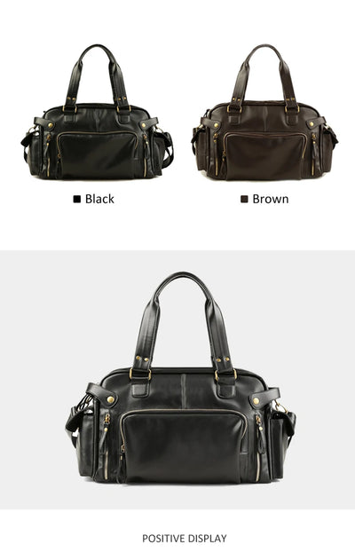 Men Travel Bags High Quality PU Leather Handbags Casual Vintage Shoulder Bag Laptop Bags Black Brown Luggage Hand Bag