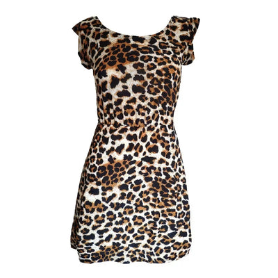Women Summer Dresses Leopard Print Dress  Plus Size S-XXL Slim Beach Dress Girl High Quality Casual Mini Dress