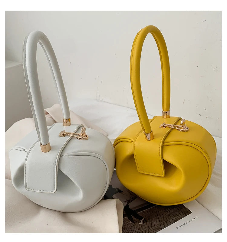 Bowling Spherical Women's Handbag Luxury Brand Designer Hobos Bag Fashion Mini Round Shoulder Bags PU Leather Female Purse
